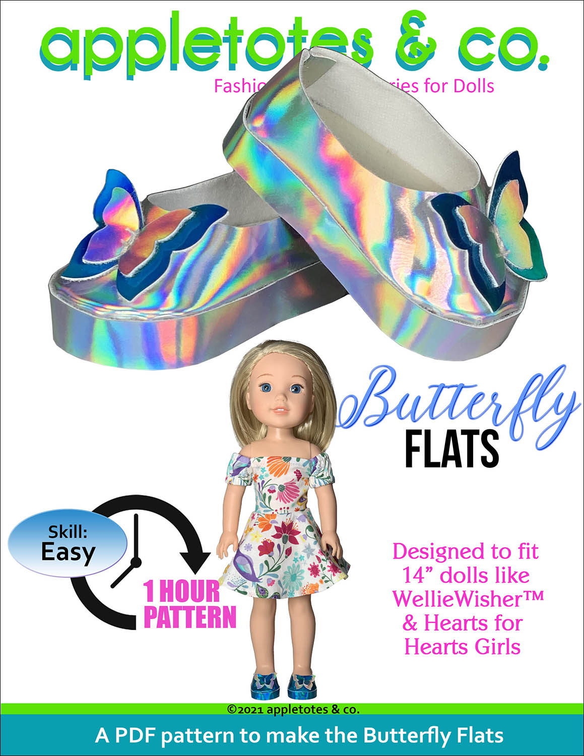 Butterfly Flats 14 Inch Doll Sewing Pattern
