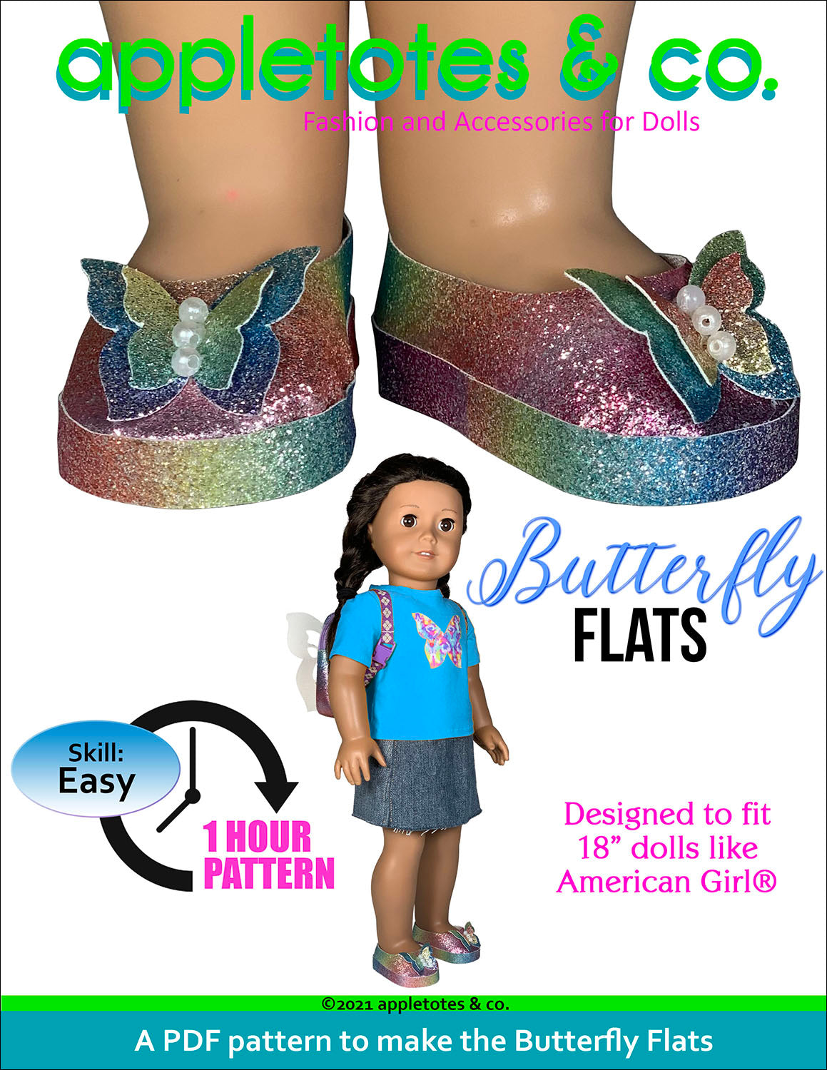 Butterfly Flats 18 Inch Doll Sewing Pattern