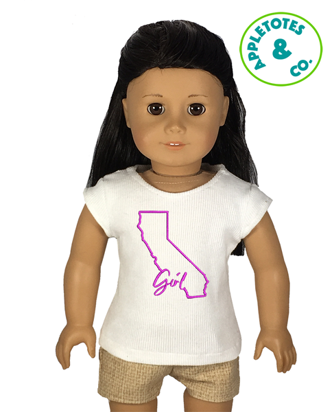 California Girl Machine Embroidery File for 18" Dolls