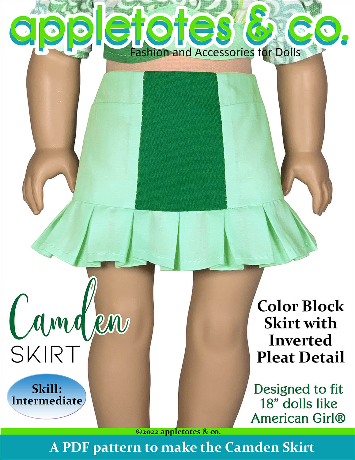 Camden Skirt 18 Inch Doll Sewing Pattern