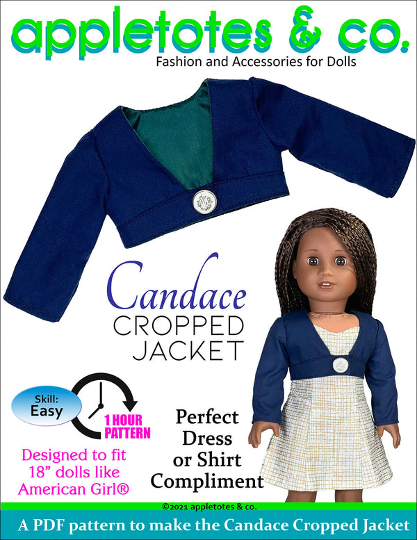 Candace Cropped Jacket 18 Inch Doll Sewing Pattern