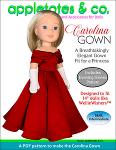 Carolina Gown 14 Inch Doll Sewing Pattern