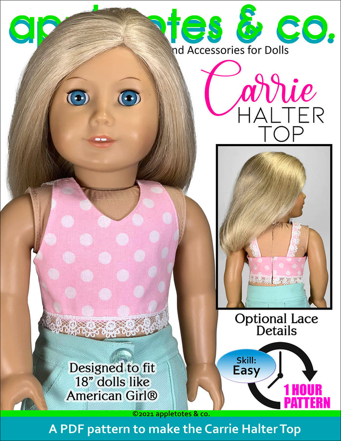 Carrie Halter Top 18 Inch Doll Sewing Pattern