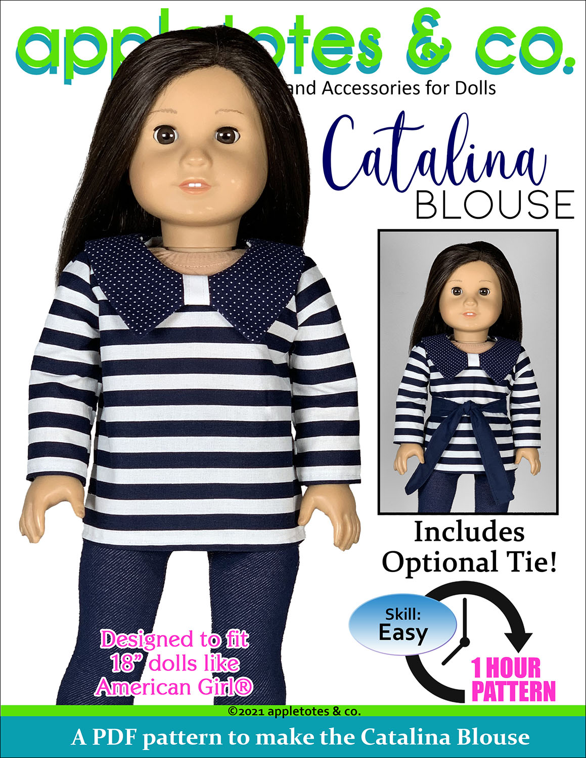 Catalina Blouse 18 Inch Doll Sewing Pattern