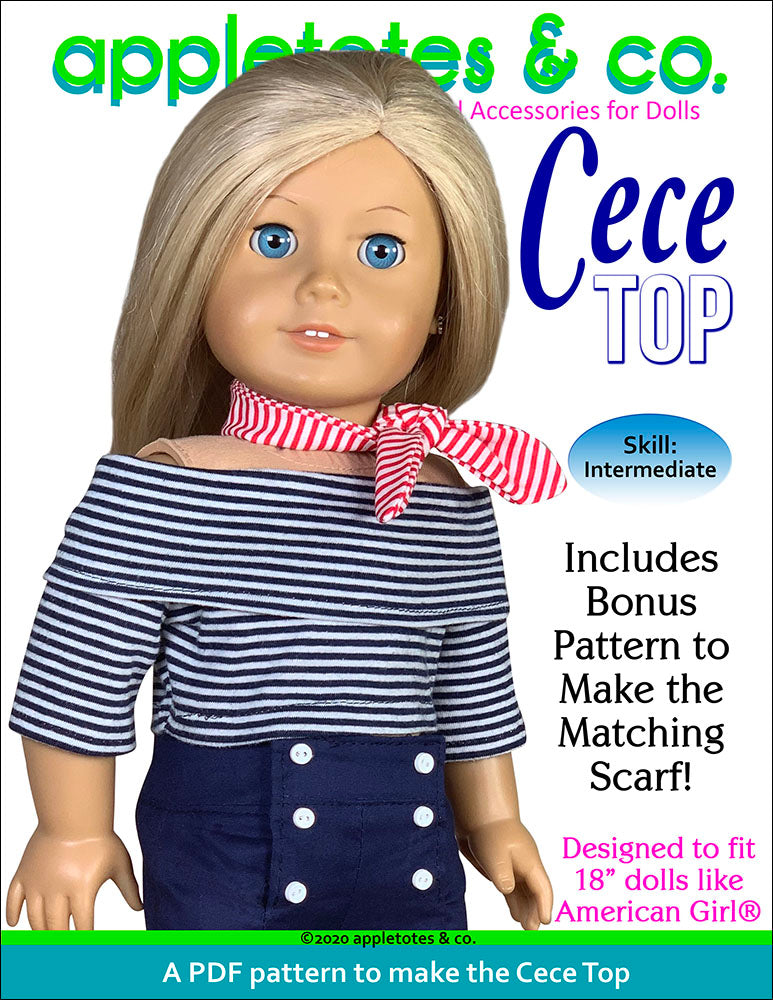 Cece Top Sewing Pattern for 18 Inch Dolls