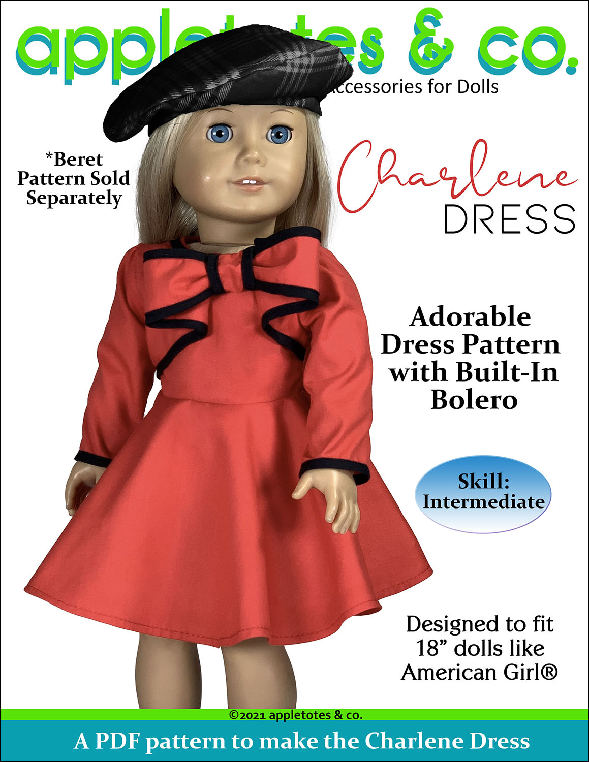 Charlene Dress 18 Inch Doll Sewing Pattern