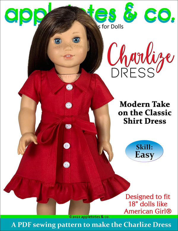 Charlize Dress 18 Inch Doll Sewing Pattern