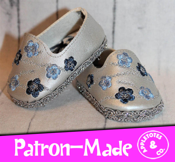 Cherry Blossom Shoes ITH Embroidery Patterns for 18 Inch Dolls