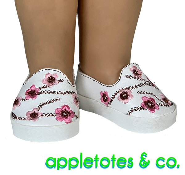 Cherry Blossom Shoes ITH Embroidery Patterns for 18 Inch Dolls