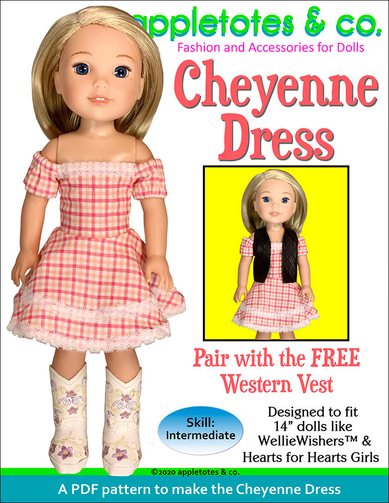 Cheyenne Dress Sewing Pattern for 14 Inch Dolls – Appletotes & Co.