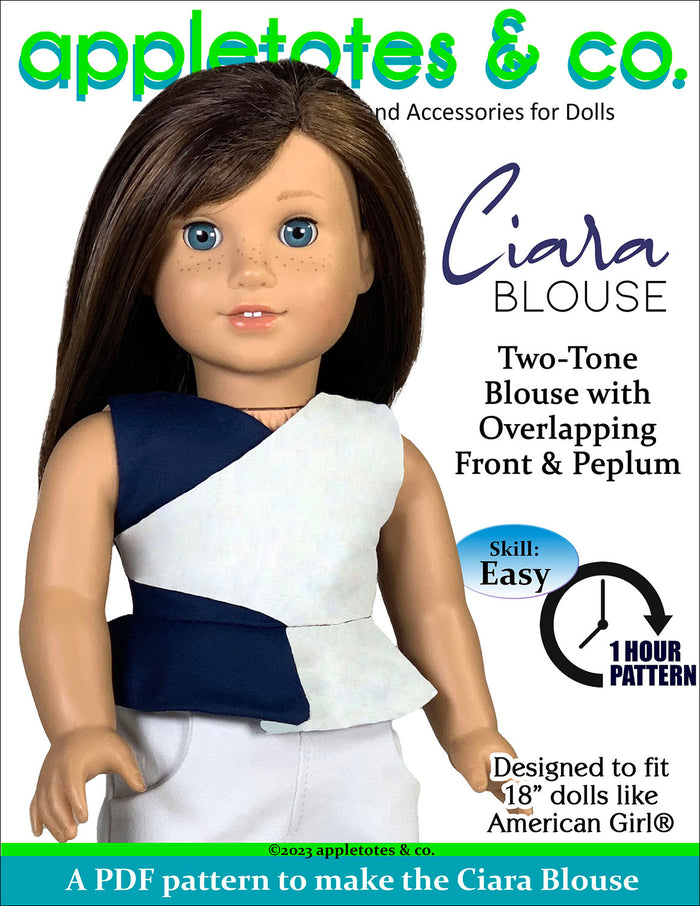 Ciara Blouse 18 Inch Doll Sewing Pattern