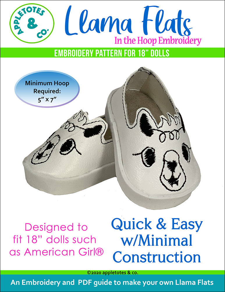 Llama Flats ITH Embroidery Patterns for 18" Dolls