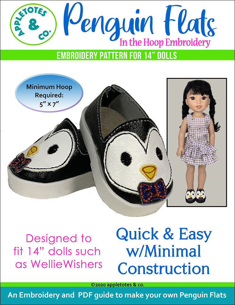 Penguin Flats ITH Embroidery Patterns for 14 Inch Dolls