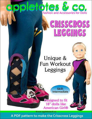 Crisscross Leggings Sewing Pattern for 18 Inch Dolls