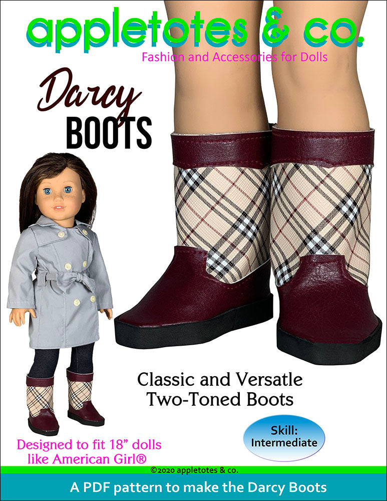Darcy Boots 18 Inch Doll Sewing Pattern
