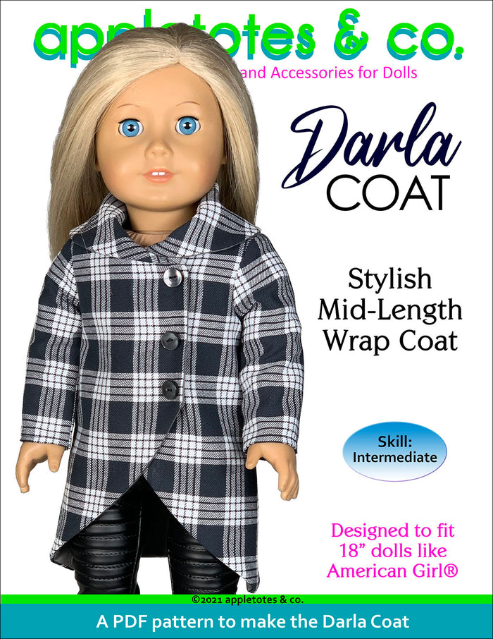 Darla Coat 18 Inch Doll Sewing Pattern