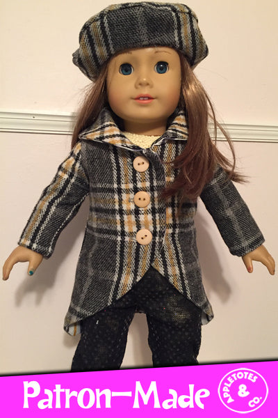 Darla Coat 18 Inch Doll Sewing Pattern - SVG Files Included