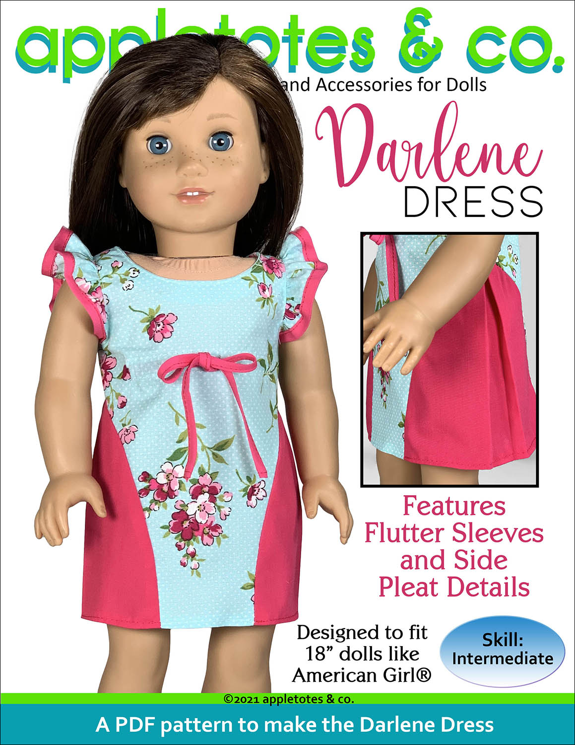 Darlene Dress 18 Inch Doll Sewing Pattern – Appletotes & Co.