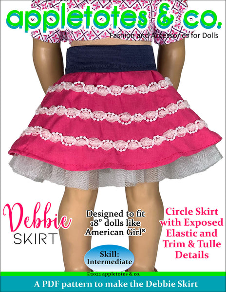 Debbie Skirt 18 Inch Doll Sewing Pattern