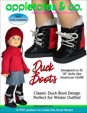 Duck Boots 18 Inch Doll Sewing Pattern