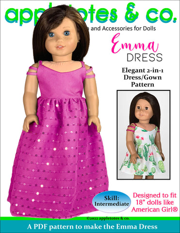 Emma Dress 18 Inch Doll Sewing Pattern