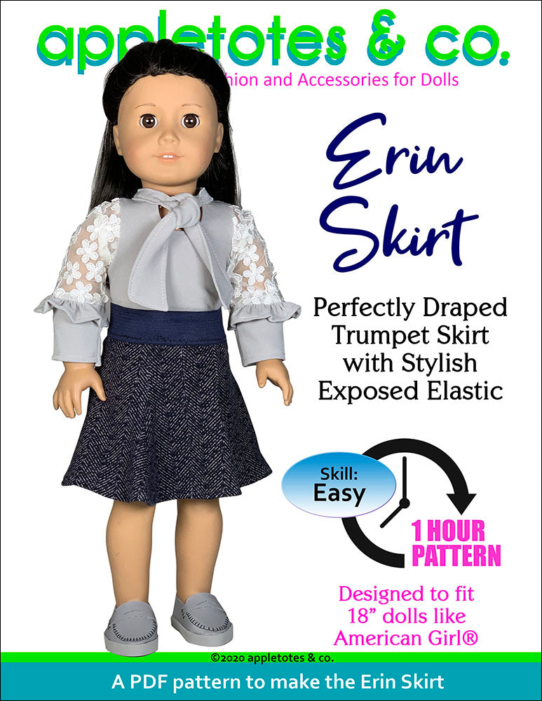 Erin Skirt 18 Inch Doll Sewing Pattern