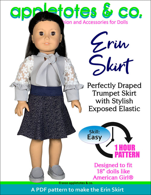 Erin Skirt 18 Inch Doll Sewing Pattern