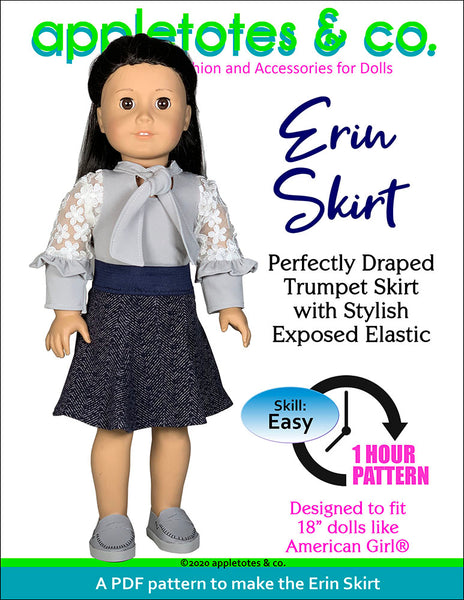 Erin Skirt 18 Inch Doll Sewing Pattern