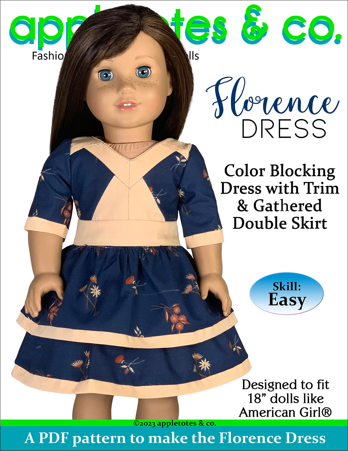 Florence Dress 18 Inch Doll Sewing Pattern