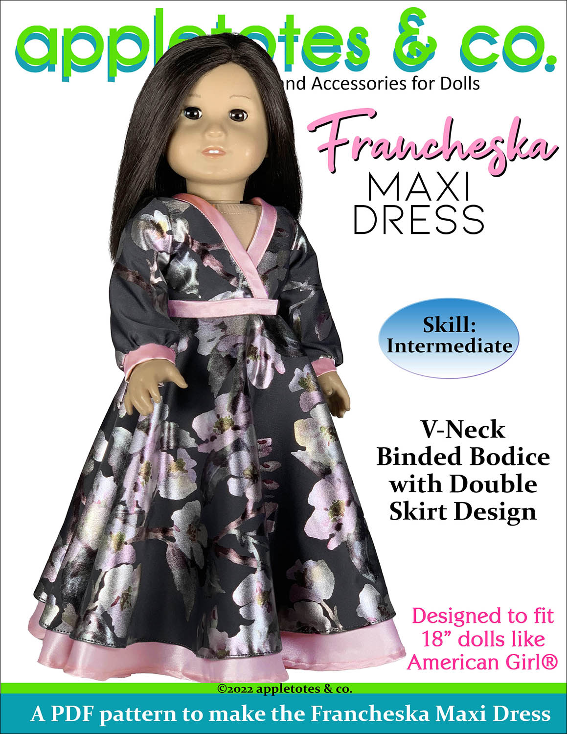 Francheska Maxi Dress 18 Inch Doll Sewing Pattern