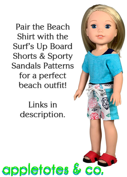 Free Easy Beach Shirt Sewing Pattern for 14.5 Inch Dolls