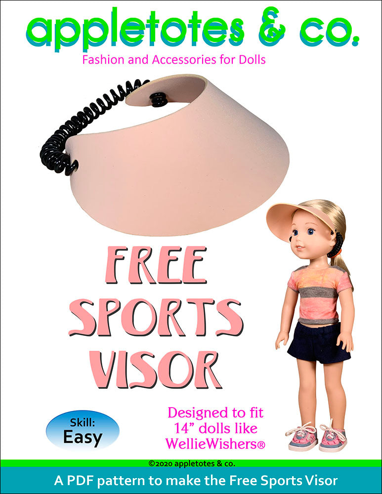 Free No-Sew Sports Visor Pattern for 14 Inch Dolls