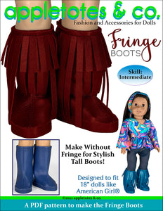 Fringe Boots 18 Inch Doll Sewing Pattern