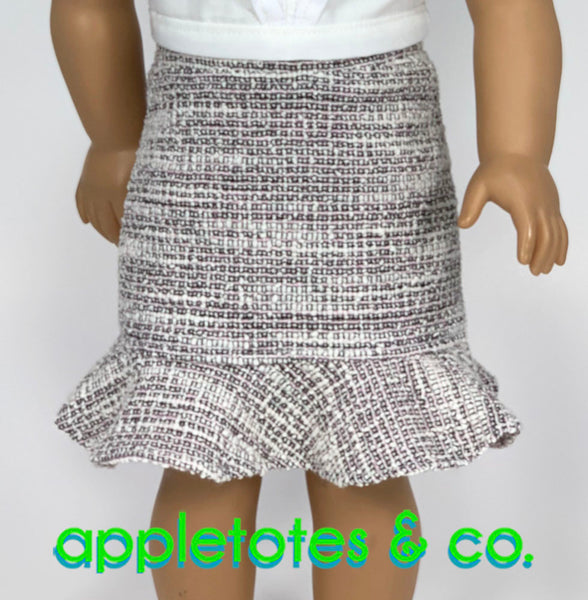 Peplum Skirt Sewing Pattern for 18 Inch Dolls