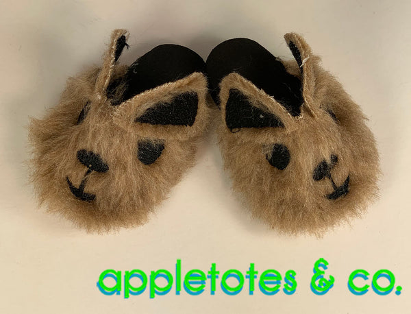 Fuzzy Animal Slippers ITH Embroidery Pattern for 18 Inch Dolls