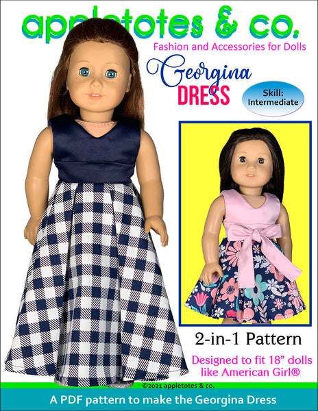 Georgina Dress 18 Inch Doll Sewing Pattern