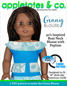 Ginny Blouse 18 Inch Doll Sewing Pattern