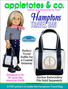 Hamptons Travel Bag Sewing Pattern for 18 Inch Dolls – Appletotes & Co Hamptons Travel Bag Sewing Pattern for 18 Inch Dolls – Appletotes & Co