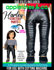 Harley Stretch Pants 18 Inch Doll Sewing Pattern - SVG Files Included