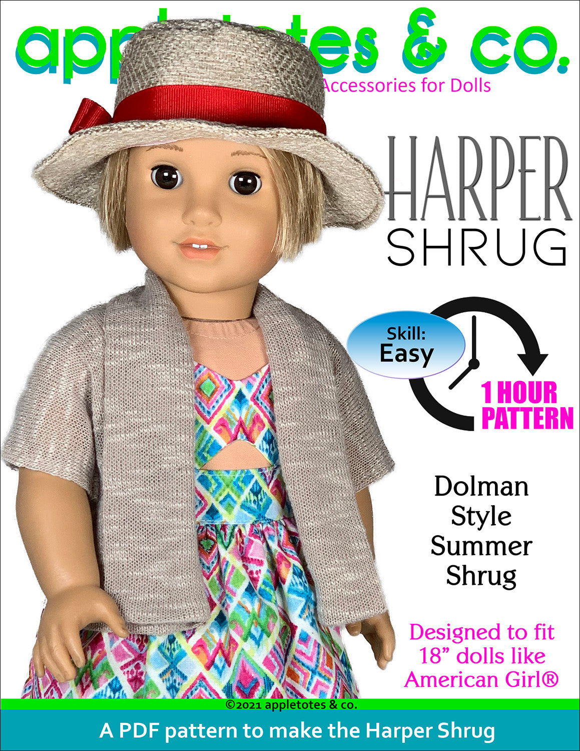 Harper Shrug 18 Inch Doll Sewing Pattern