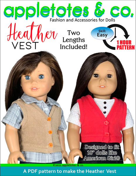 Heather Vest 18 Inch Doll Sewing Pattern