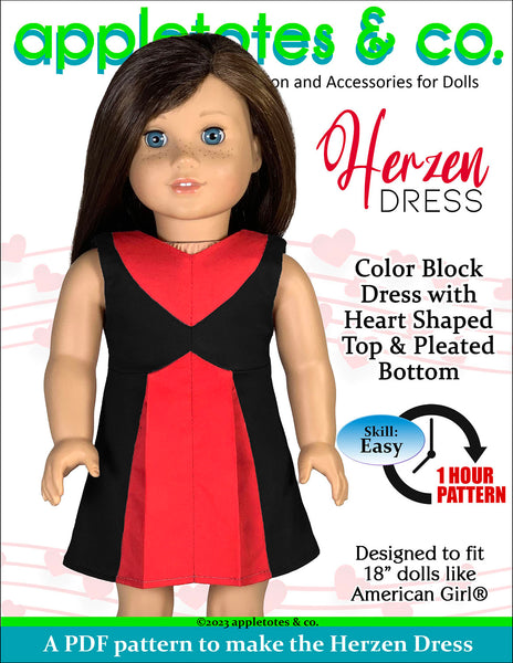 Herzen Dress 18 Inch Doll Sewing Pattern