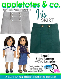 Iris Skirt 18 Inch Doll Sewing Pattern