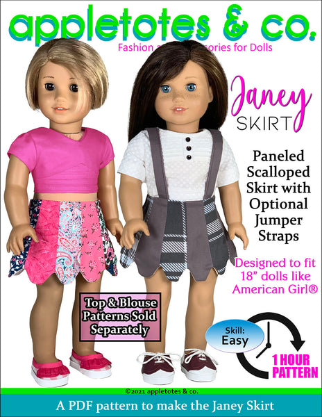 Janey Skirt 18 Inch Doll Sewing Pattern