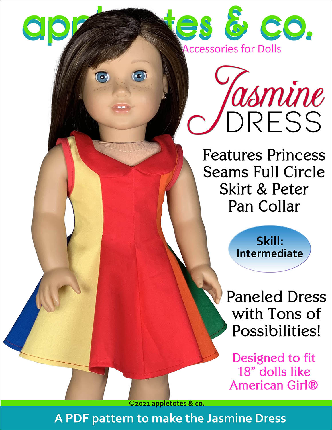 Jasmine Dress 18 Inch Doll Sewing Pattern