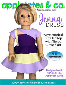 Jenna Dress 18 Inch Doll Sewing Pattern