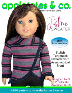 Justine Sweater 18 Inch Doll Sewing Pattern