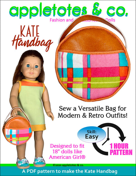 Kate Handbag Sewing Pattern for 18 Inch Dolls