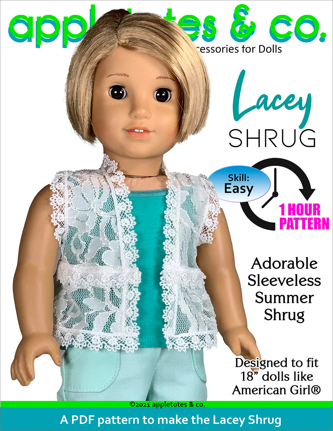 Lacey Shrug 18 Inch Doll Sewing Pattern