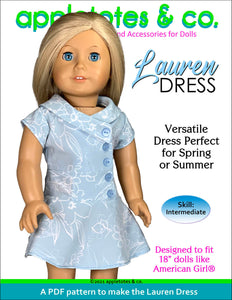Lauren Dress 18 Inch Doll Sewing Pattern